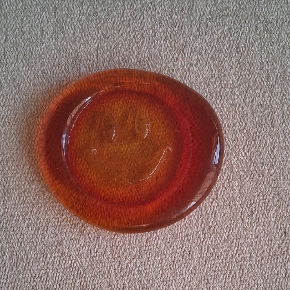 Orange Smiley Face Glass BLENKO 2023